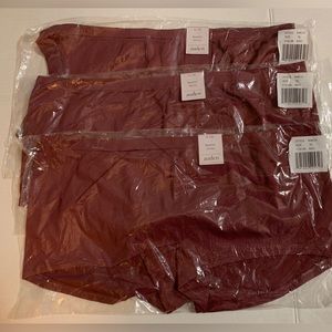 Auden 3-Pack Women’s seamless boyshort panties. XL (16) NWT RED/MAUVE